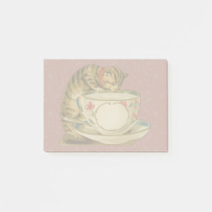 Cat Teacup Cute Vintage Victorian Post-it Notes