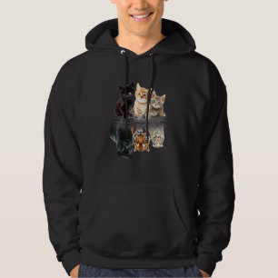 Cat Team Mirror Kitten Cute Black Cat Hoodie