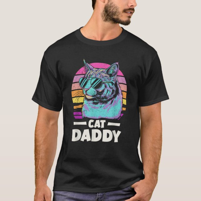 Cat Tee Men Best Cat Dad Ever Funny Dad Cat Daddy  (Front)