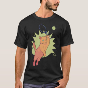 Cat Tennis Racket Sports Athlete Feline T-Shirt