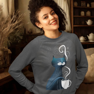 Cat Testing Tea Temperature With Tail Sweatshirt
