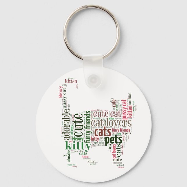 Cat text design key ring (Front)