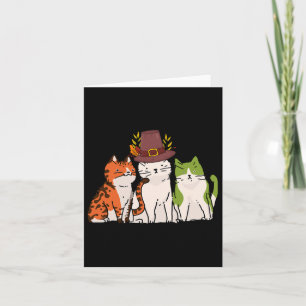 Cat Thanksgiving Day Cute Kitten Kitty Fall Autumn Card