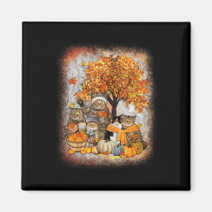 Cat Thanksgiving Pumpkin Autumn Halloween Cats Fal Magnet