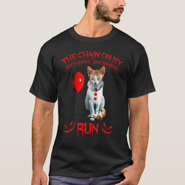 Cat The Chain On My Mood Swing Just Snapped Run T-Shirt (Front)