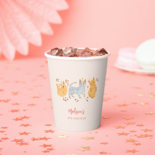 Cat theme Girl Birthday Party Paper Cups