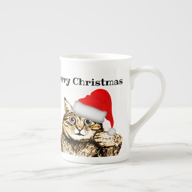 Cat Theme Personalised Merry Christmas Mug (Right)