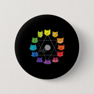 Cat Themed Artist Colour Wheel Educational Art Tea 6 Cm Round Badge