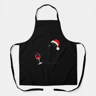 Cat Themed Christmas Sweater For Men Women Wine Lo Apron