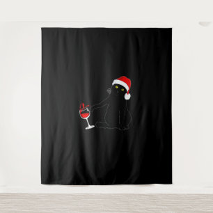 Cat Themed Christmas Sweater For Men Women Wine Lo Tapestry
