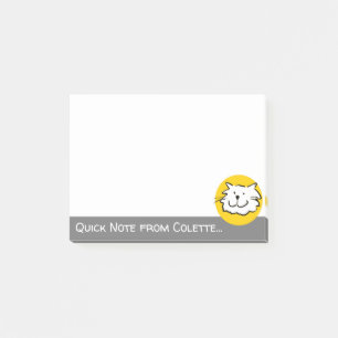 Cat Themed Design with Cartoon Cat Face Post-it Notes