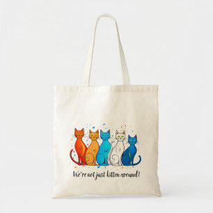 Cat-Themed Tote Bag with Colourful Design