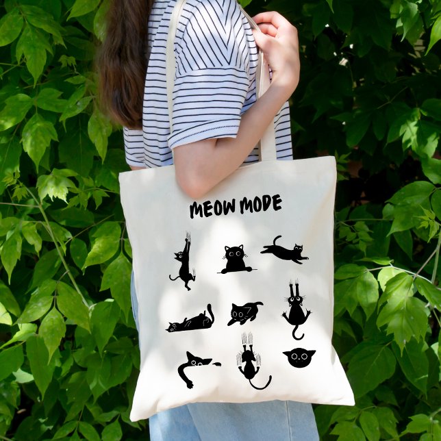 Cat-Themed with Black Cat Design Tote Bag (Creator Uploaded)