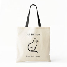 Cat Therapy Tote Bag, Cat Tote Bag
