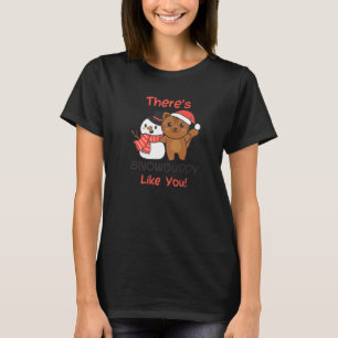 Cat There's Snowbuddy Like You Snowman Pun T-Shirt