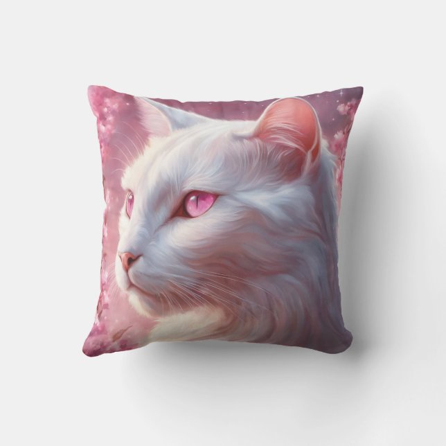 Cat Throw Pillow 20" x 20" (Back)