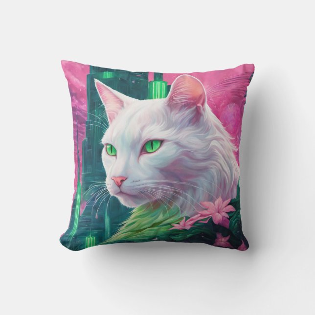 Cat Throw Pillow 20" x 20" (Front)