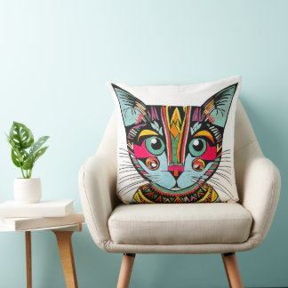 cat Throw Pillow, cat lovers Throw Pillow