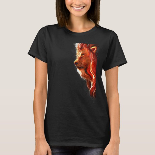 Cat Tiger Shadows Reflection Strong Bold Deep Dime T-Shirt (Front)