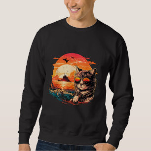 Cat-titude in Paradise Funny Cat on the Beach Sweatshirt