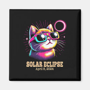 Cat Total Solar Eclipse April 8  Magnet