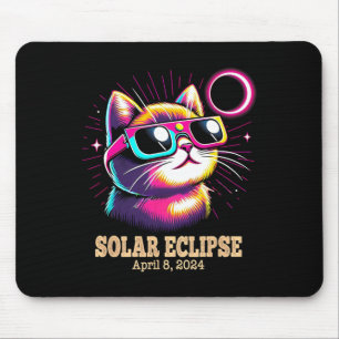 Cat Total Solar Eclipse April 8 Mouse Pad