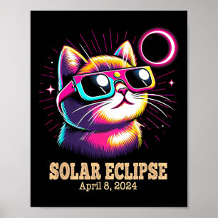Cat Total Solar Eclipse April 8 Poster