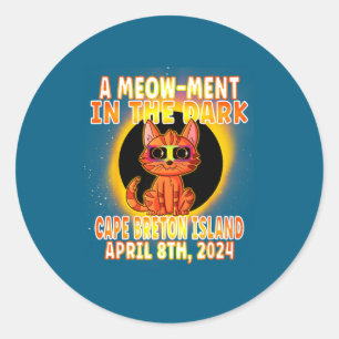 Cat Total Solar Eclipse Pun Classic Round Sticker