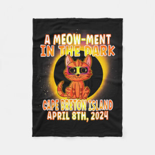 Cat Total Solar Eclipse Pun Illustration Fleece Blanket