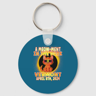 Cat Total Solar Eclipse Pun Key Ring