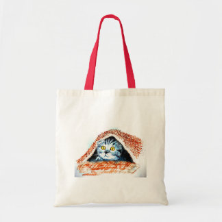 Cat tote bag, shopping bag, a timid kitten bag