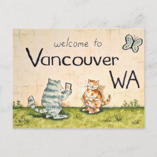 Cat Tourists in Vancouver WA Postcard