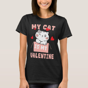 Cat Toy Valentine's Day Heart Balloon Box Her For  T-Shirt
