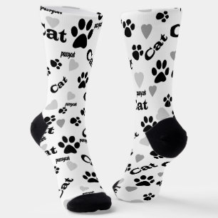 Cat tracks, trail, cat, animals socks