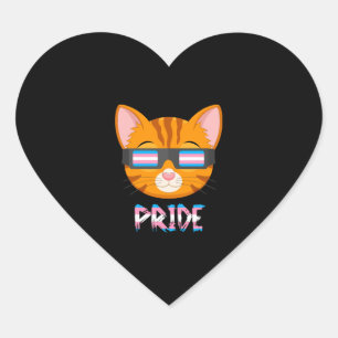 Cat Transgender Flag Lgbt Heart Sticker