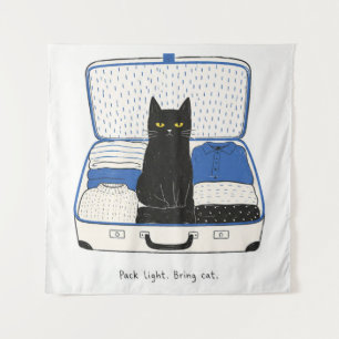 cat travel humour tapestry