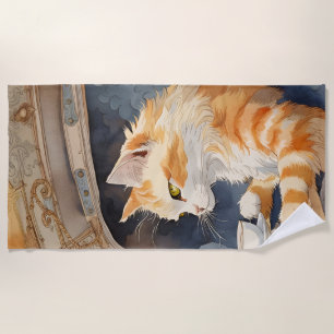 Cat Traveller  Beach Towel