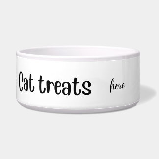 Cat treats, here!Cat ceramic bowl
