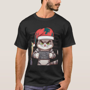Cat Tree Killer Funny Christmas Santa Claus T-Shirt