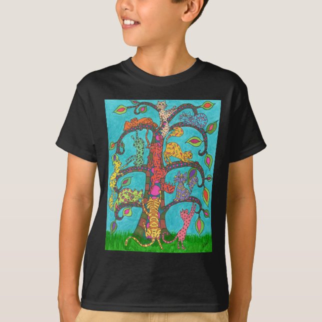 Cat Tree of Life T-Shirt (Front)