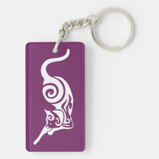 Cat Tribal Domestic Feline Stretch Key Ring