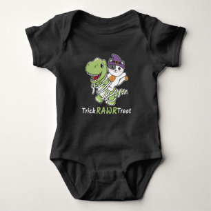 Cat Trick Rawr Treat T-rex Mummy Costume Baby Bodysuit