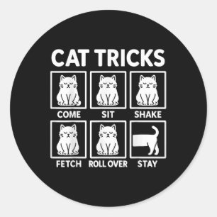 Cat Tricks Cat Owner Classic Round Sticker