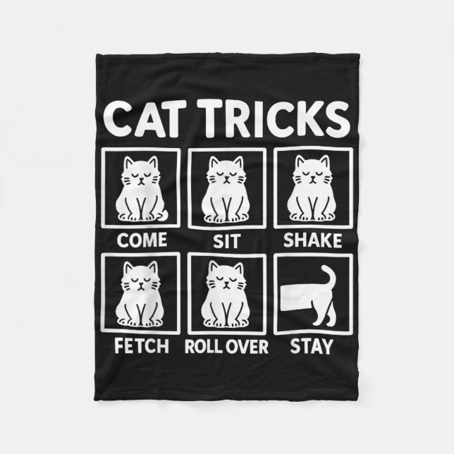 Cat Tricks Cat Owner  Fleece Blanket (Front)