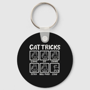 Cat Tricks Funny Cat Lover Gifts For Men Key Ring