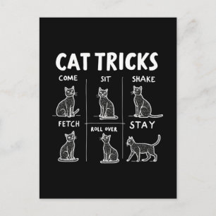 Cat Tricks Purr-Fectly Hilarious Feline Fun Holiday Postcard