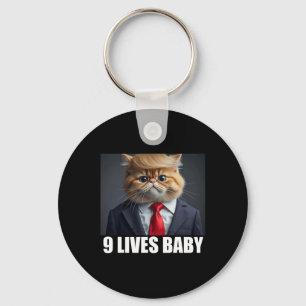 Cat Trump 9 Lives Ba1 Key Ring
