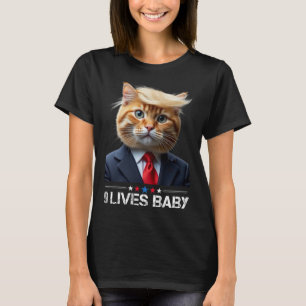 Cat Trump 9 Lives Ba1funny Trump Meme T-Shirt