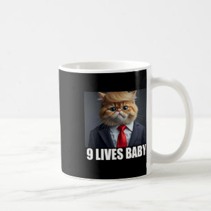 Cat Trump 9 Lives Ba2 Funny Trump Meme Coffee Mug