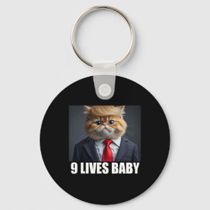 Cat Trump 9 Lives Ba2 Funny Trump Meme Key Ring